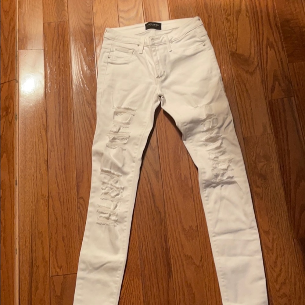 White ripped jeans